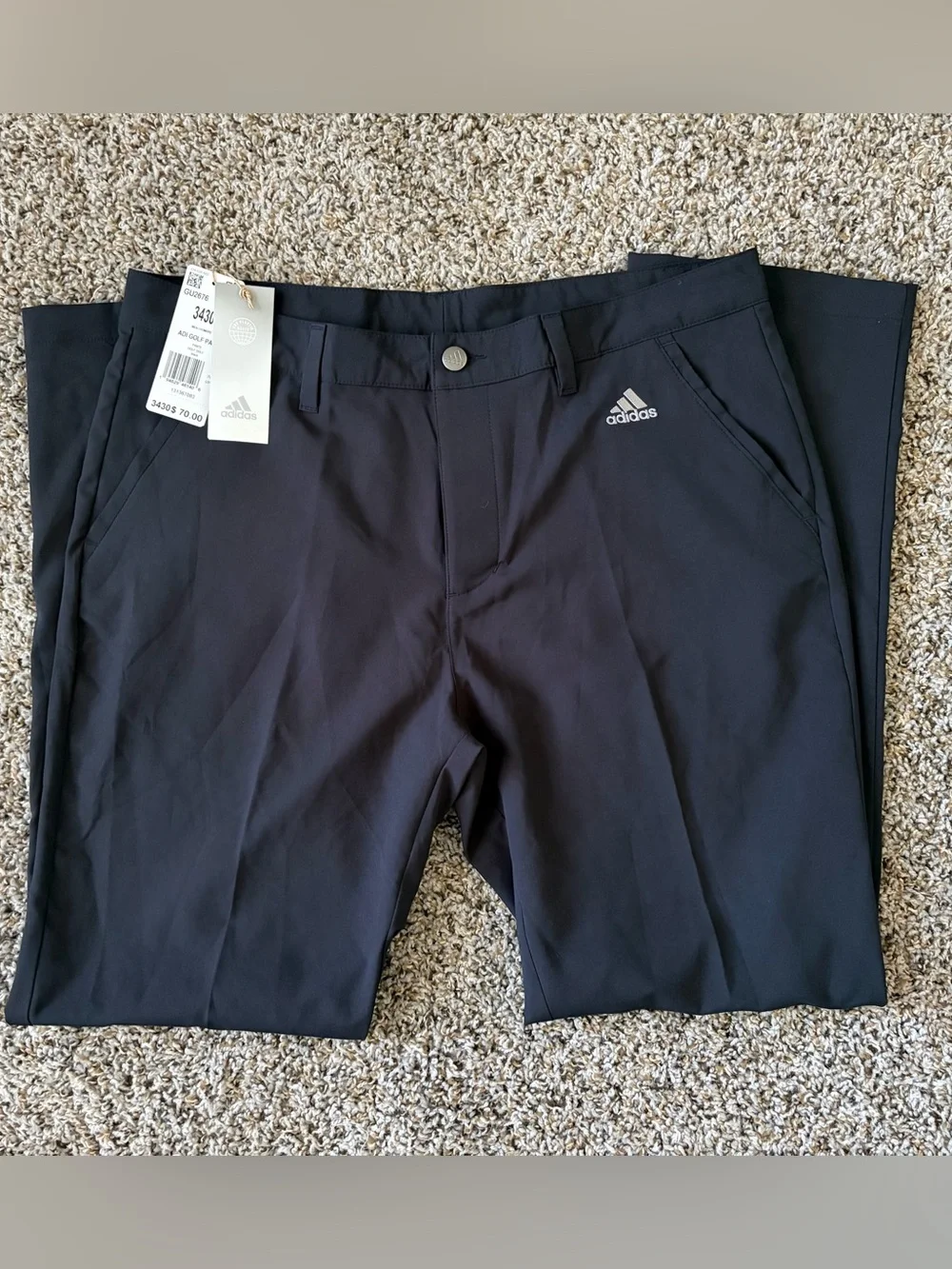 adidas Black Men's Golf Chinos 34X30 Mens Pants